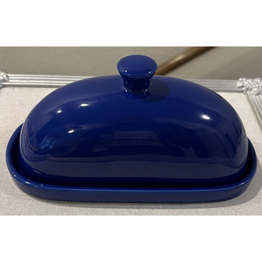 Ceramic Butter Dish With Lid In Deep Blue By Gordon Bleu